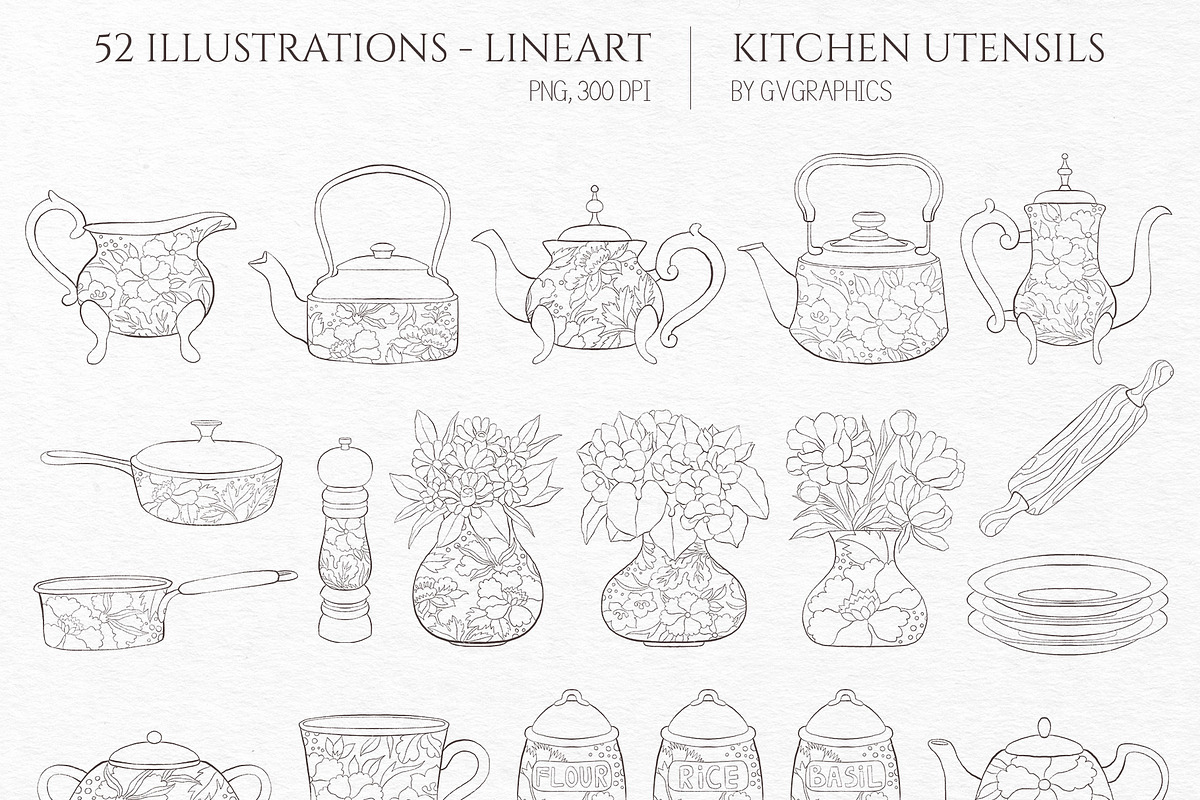 Kitchen Utensils Illustrations, an Object Illustration by GVGraphics (Photo 5 of 8)