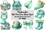 Mint Fresh Green Autumn Clipart, an Illustration by Daily.Designs (Thumbnail 1 of 5)