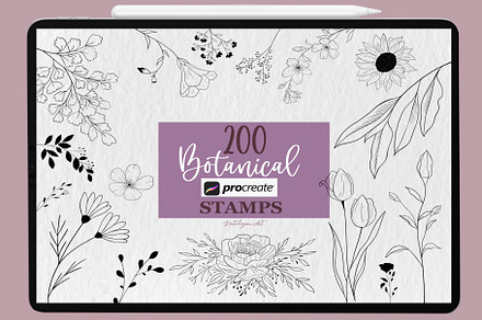 200 Botanical Procreate Stamps