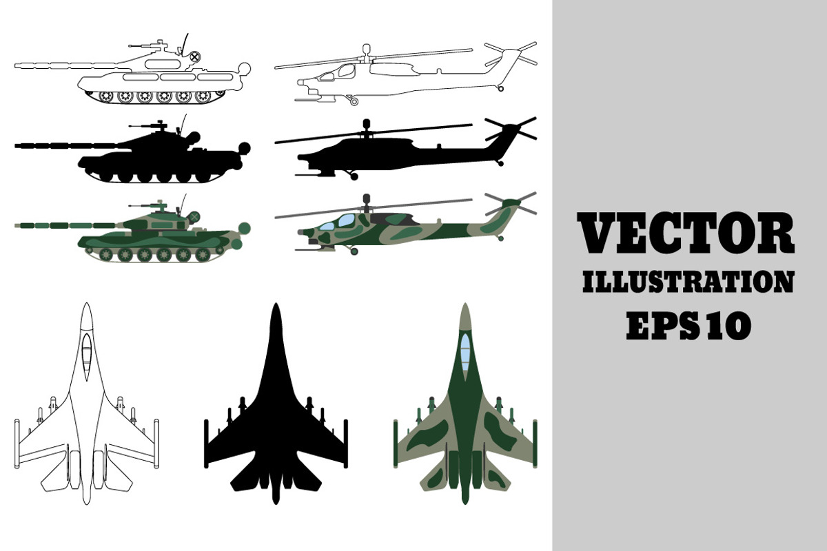 Military equipment set., a Technology Illustration by ApVaper's Shop