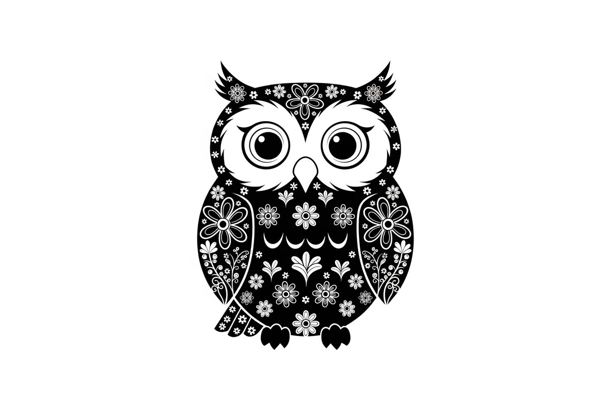Cute Owl Silhouette Bundle, an Illustration by yasushie (Photo 29 of 31)