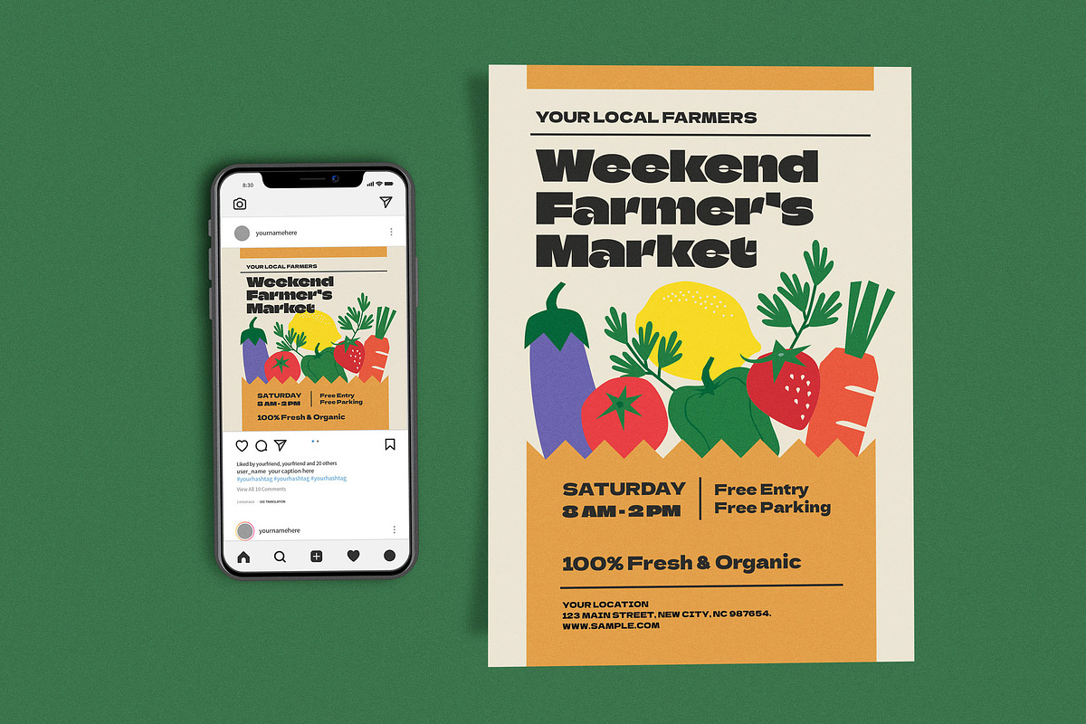 Weekend Local Farmer Market, a Poster Template by Me55enjah Design (Photo 1 of 4)