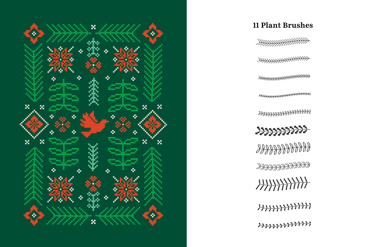 Procreate Cross Stitch Christmas, a Brush Add-On by Pencil Twist (Photo 2 of 10)