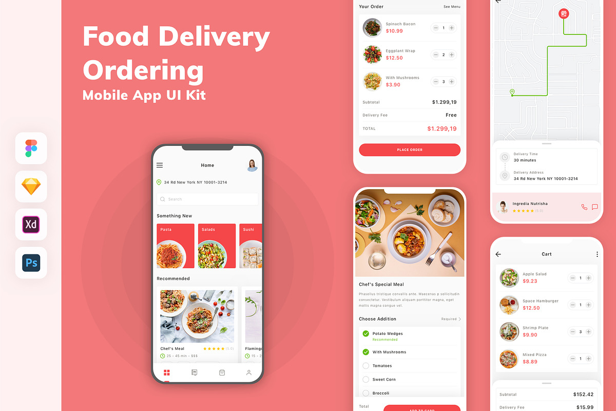 Food Delivery & Ordering App UI Kit, an UI Kit Template by uicube