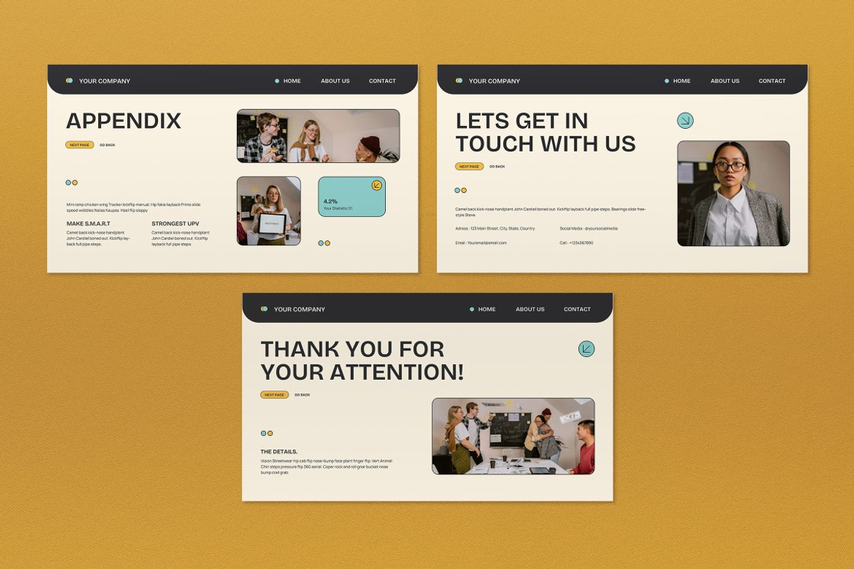 Cream Yellow Pitch Deck Google Slide, a Presentation Template by graphicook (Photo 5 of 5)