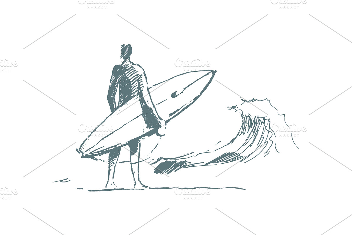 Set of sketches of surfers, a Person Illustration by TheMountBirdStudio (Photo 4 of 7)