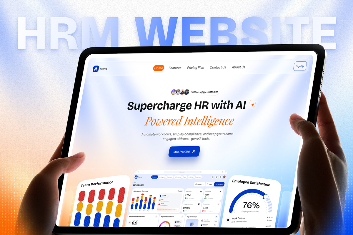 Averra - HRM SaaS Website Template, a Landing Page Template by Brix Lab (Photo 1 of 13)