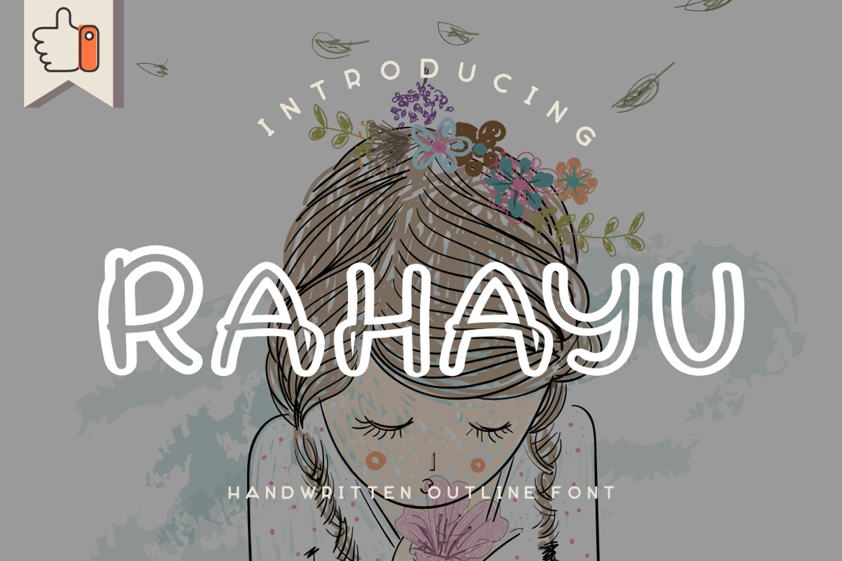 Rahayu handwritten Outline Font, a Handwritten Font by Bayuktx (Photo 1 of 6)