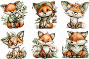 Whimsical Fox Clipart Bundle, an Illustration by Black Bird Studio (Thumbnail 2 of 6)