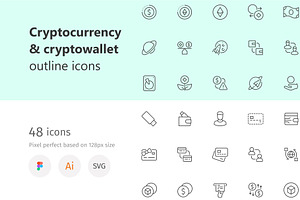 Cryptowallet outline iconset