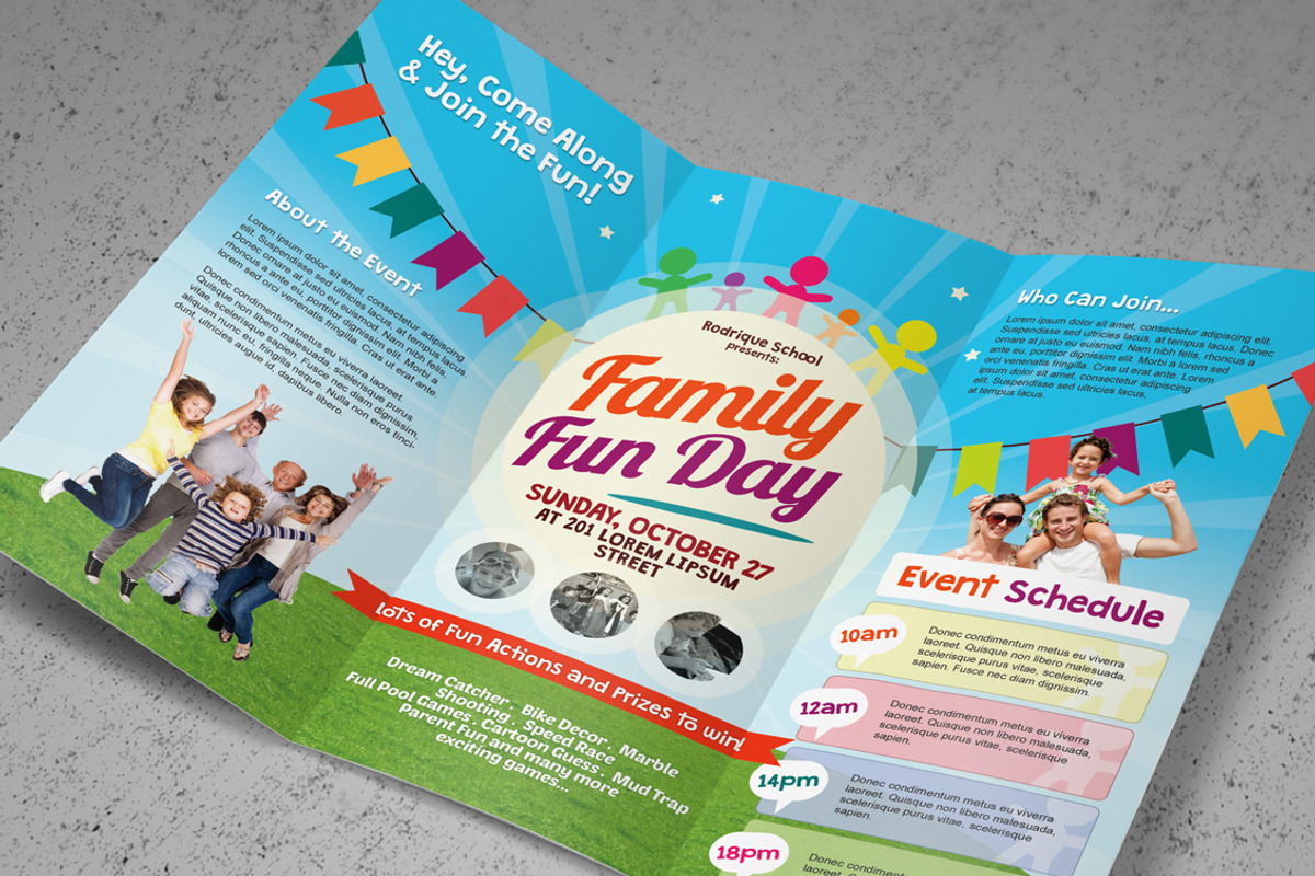 Family Fun Day Trifold Brochures, a Brochure Template by kinzi21 (Photo 3 of 5)