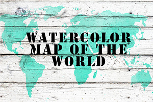 Watercolor map of the world.Vector