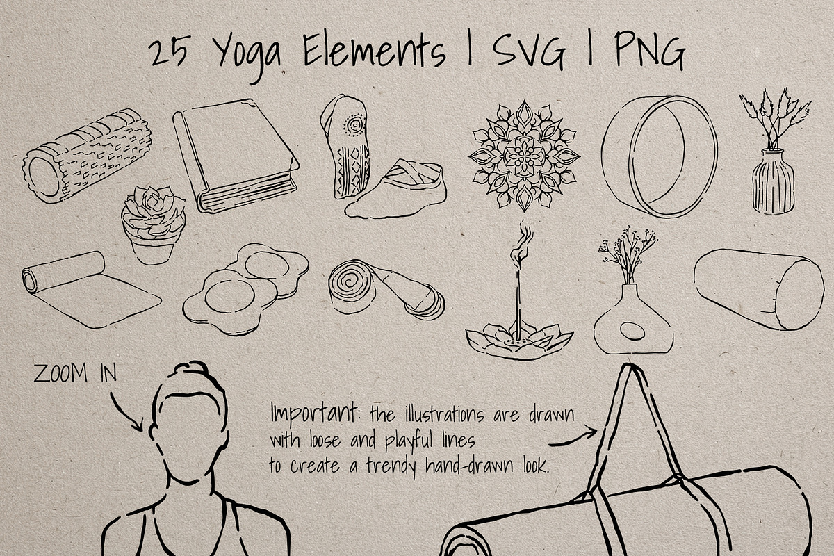 Morning Yoga | Loose Sketch Bundle, a Sport Illustration by Artalia (Photo 4 of 5)