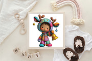 Whimsical Christmas Baby Kid Clipart, an Illustration by CraftArtStudio (Thumbnail 6 of 6)