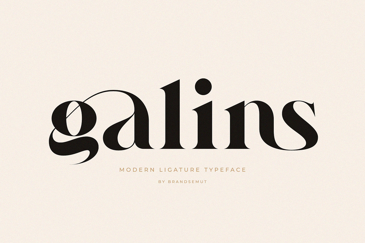 Galins – Ligature Typeface, a Serif Font by BrandSemut (Photo 1 of 13)
