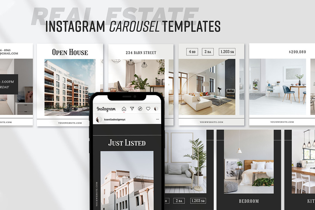 Real Estate Carousel Instagram, a Social Media Template by Kseniia_Design (Photo 1 of 8)