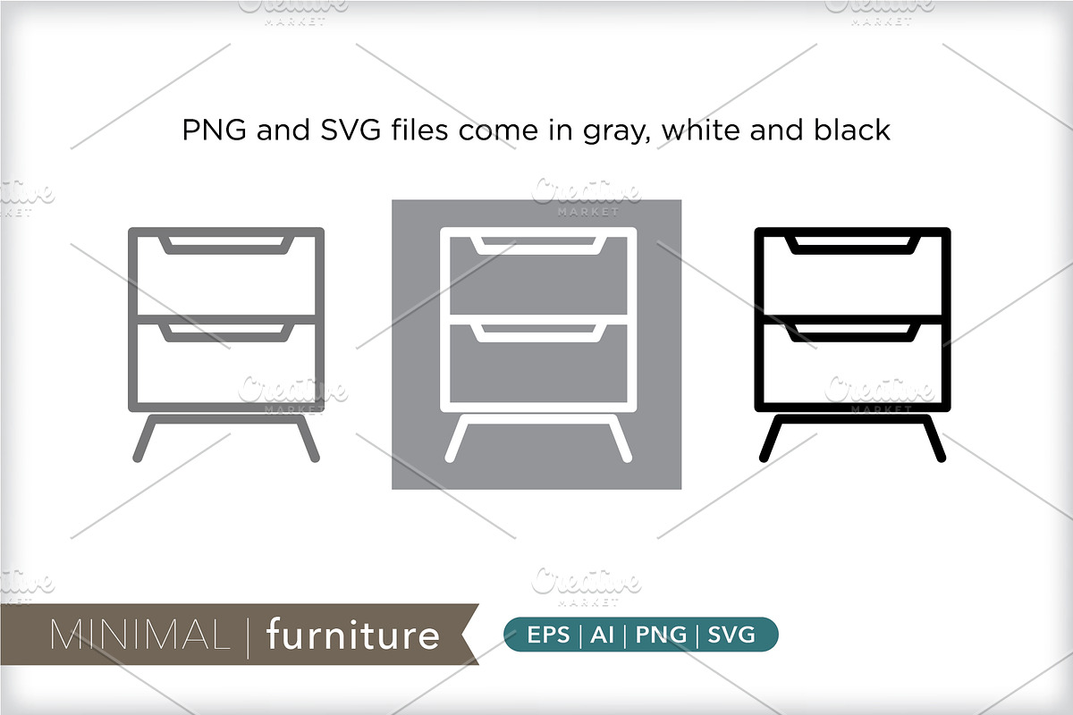 Minimal furniture icons, an Outline Icon by Picture Window (Photo 2 of 5)