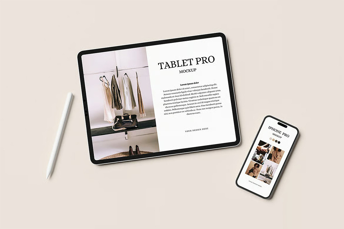 Tablet Pro & Phone Mockup, an iPad Mockup by zpackcreative (Photo 4 of 5)