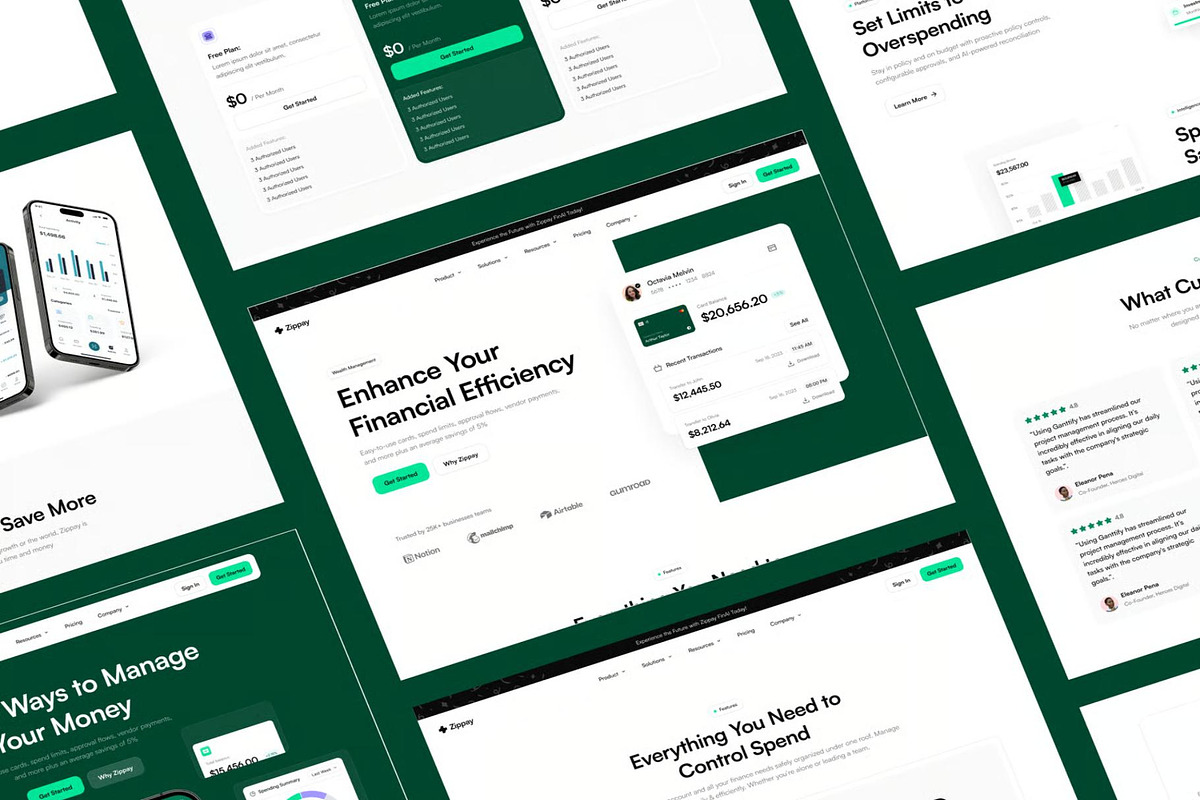 Zippay Fintech Web Templates UI Kit, an UI Kit Template by Lumina_ui_ux202 (Photo 5 of 6)