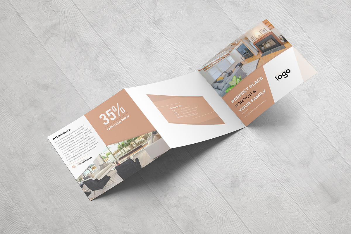 Real Estate Square Trifold Brochure, a Brochure Template by ZAAS (Photo 5 of 7)