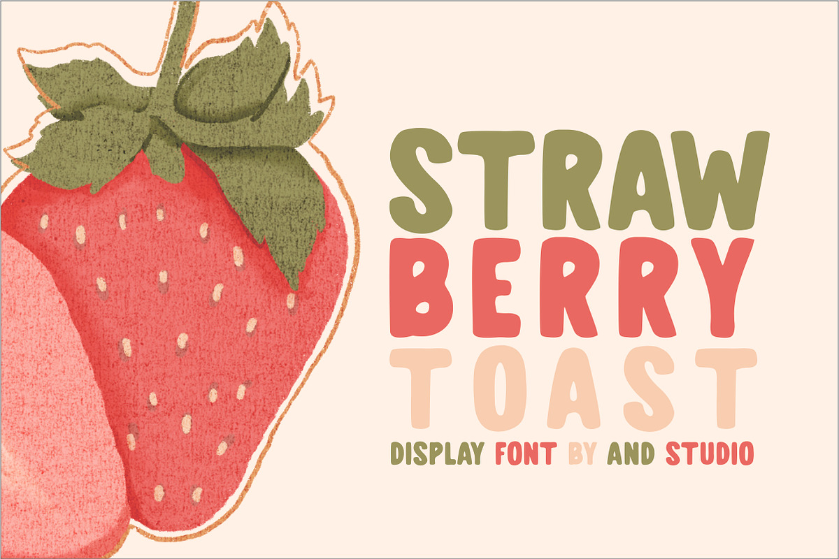 Strawberry Toast, a Sans Serif Font by And Studio (Photo 1 of 19)