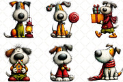 Whimsical Christmas Dogs Clipart, an Illustration by Black Bird Studio (Thumbnail 3 of 6)