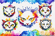 Painted Kitties Vector Pack III, an Illustration by Paper Element (Thumbnail 2 of 4)