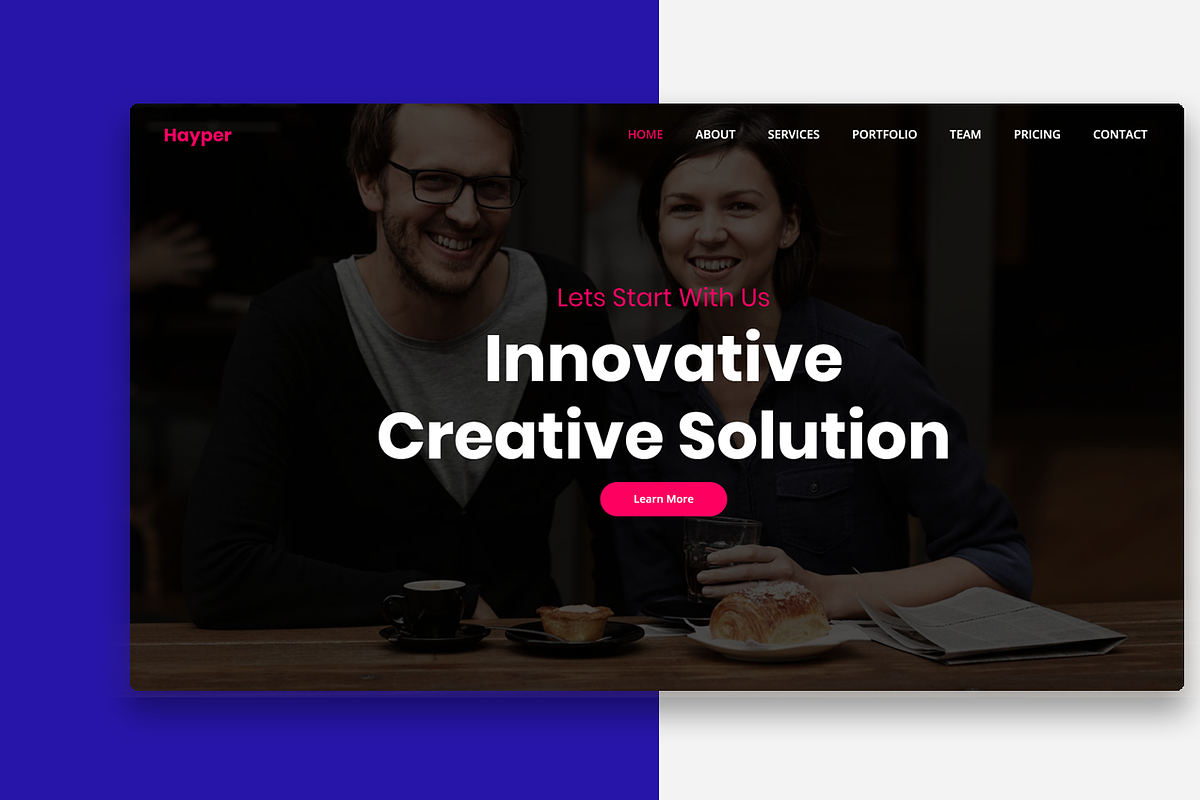 Hayper - Onepage Creative, a Bootstrap Template by Restart Technology Shop (Photo 2 of 2)