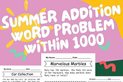 Summer Addition Word Problem, an Education Illustration by Sourcedigi (Thumbnail 1 of 4)