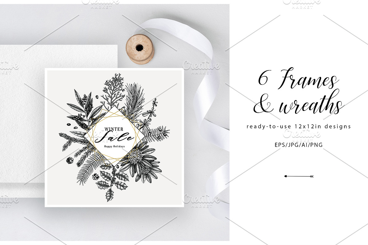 Winter Plants Set. Christmas Designs, a Seasonal Illustration by Yevheniia (Photo 4 of 13)