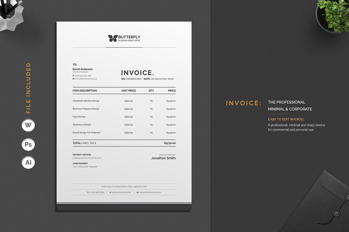 Invoice, a Stationery Template by deviserpark (Photo 3 of 4)