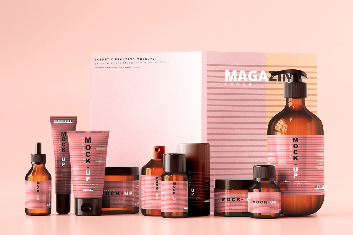 250+ Cosmetic Branding Mockup Bundle, a Cups & Container Mockup by pmvch (Photo 6 of 273)
