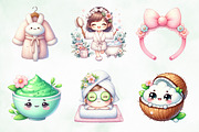 Cute Kawaii Spa Girl Clipart, an Illustration by Creative Art (Thumbnail 3 of 7)