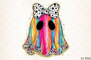 Colorful Coquette Glitter Ghost Png, an Illustration by Libby Wishes