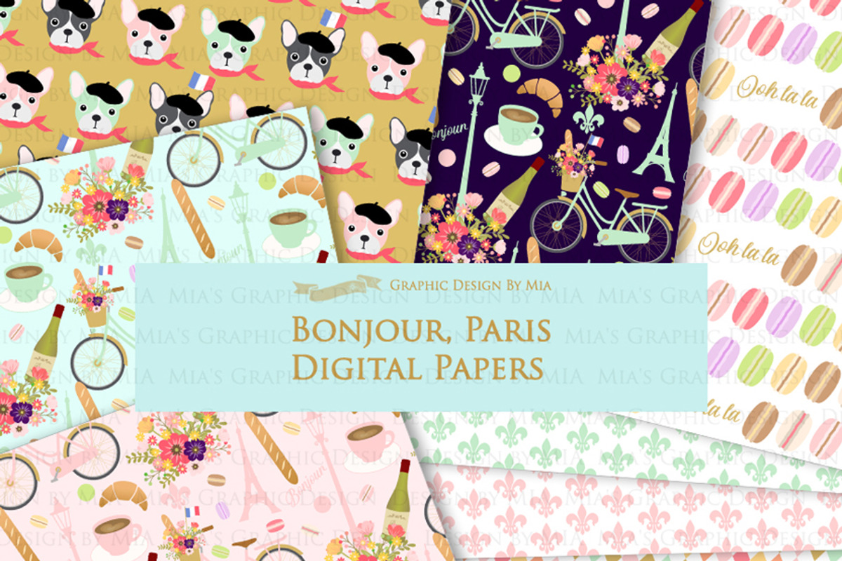 Parisian,Bonjour Paris,Eiffel Tower, an Illustration by Mia's Graphic Design (Photo 7 of 9)