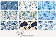 70 blue flower seamless pattern, a Pattern Graphic by Poppy Lane Studio (Thumbnail 9 of 10)