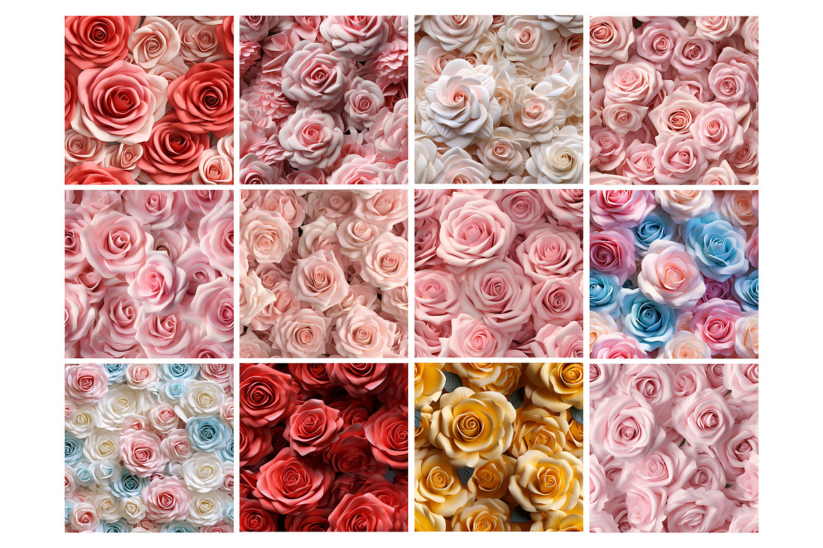 3D Rose Seamless Pattern, a Pattern Graphic by Forhadx5 (Photo 11 of 13)