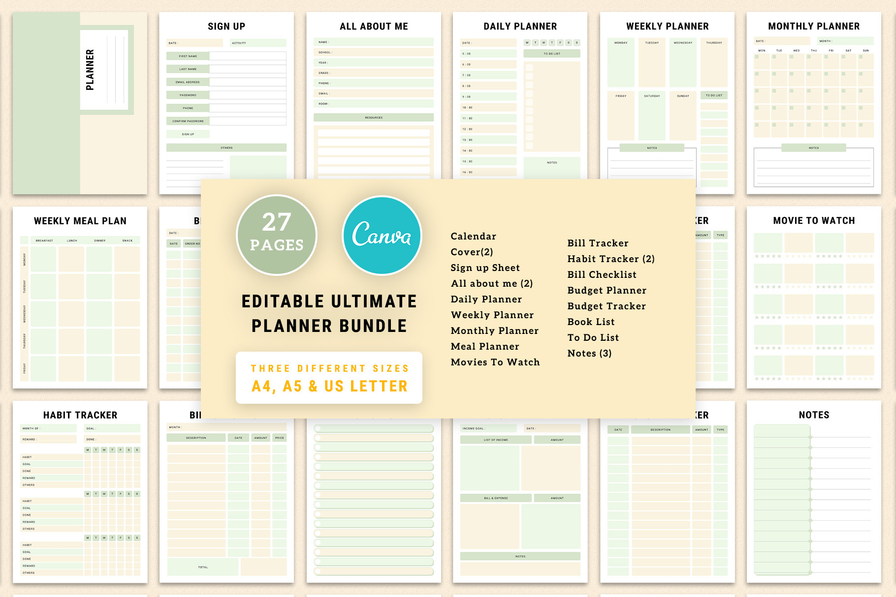 Ultimate Planner Bundle Pack, a Stationery Template by MNT-Creator