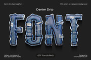 Denim Drip Font, a Sans Serif Font by Handmadefont (Thumbnail 1 of 14)