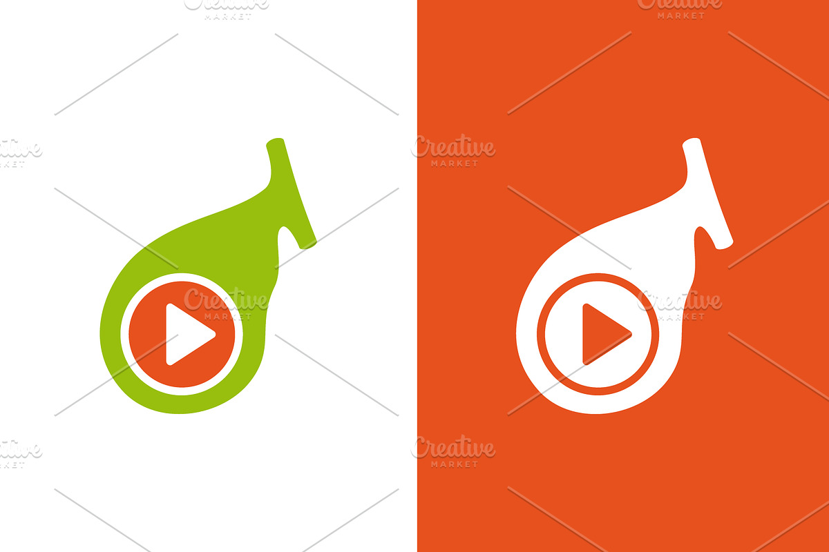 Gallbladder and button play logo, a Healthcare Illustration by GraphiShop