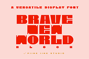 Brave New World Block - Font, a Sans Serif Font by PiiNK iiNK STUDiO (Thumbnail 1 of 10)
