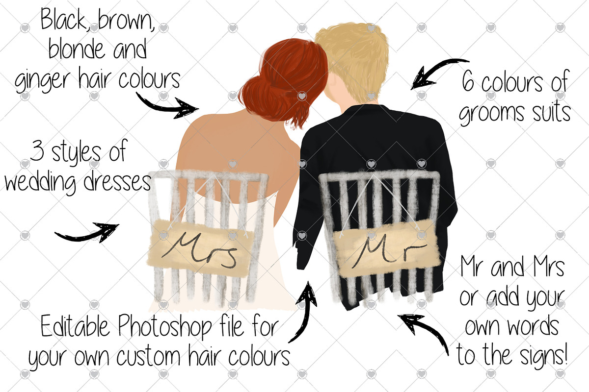 Wedding couple clipart, an Illustration by CommercialCliparts (Photo 1 of 2)