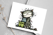 Funny Christmas Cat Clipart Bundle, an Illustration by Canvas Craft (Thumbnail 5 of 7)