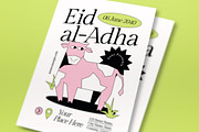 Green Eid al-Adha Flyer Set, a Flyer Template by graphicook (Thumbnail 4 of 6)