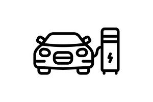 Electrical charger station black ico, an Outline Icon by Creative priyanka