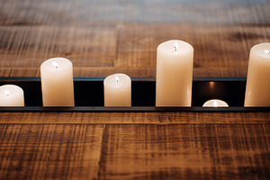 Rustic Table With Candle Trough, an Architecture Photo by SkyNext