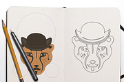 Vintage Cheetah Cat Logo, a Graphic by lesa.jpg (Thumbnail 2 of 4)