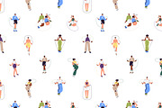 People skipping rope set, pattern, a Sport Illustration by PaperTrident (Thumbnail 8 of 8)