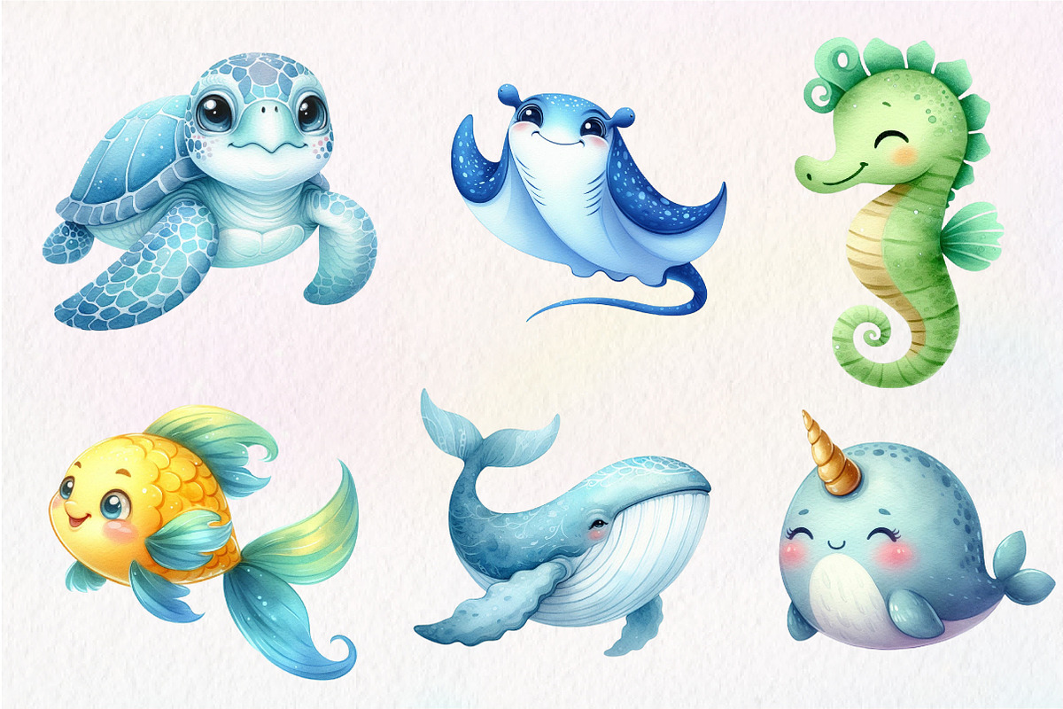 Undersea watercolor clipart, an Illustration by CreationArt (Photo 2 of 5)