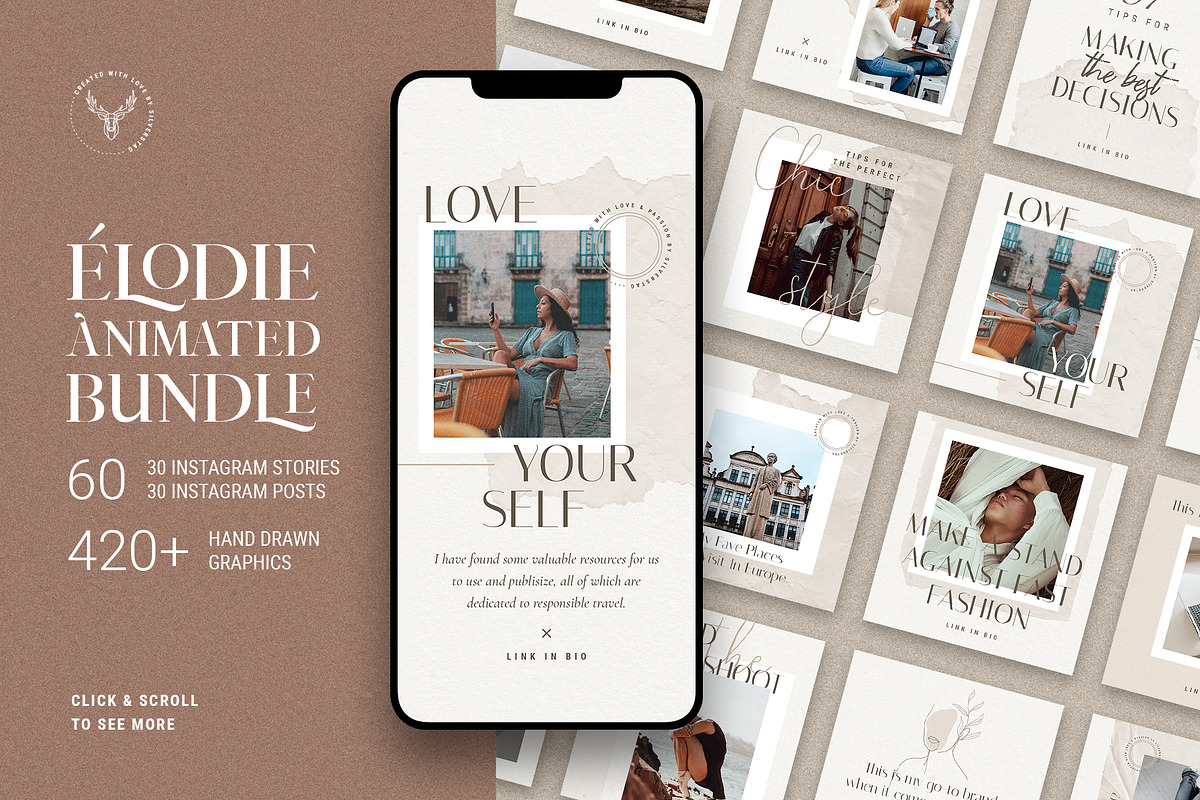 Elodie - 60 Animated Posts & Stories, a Social Media Template by SilverStag Type Foundry (Photo 1 of 48)
